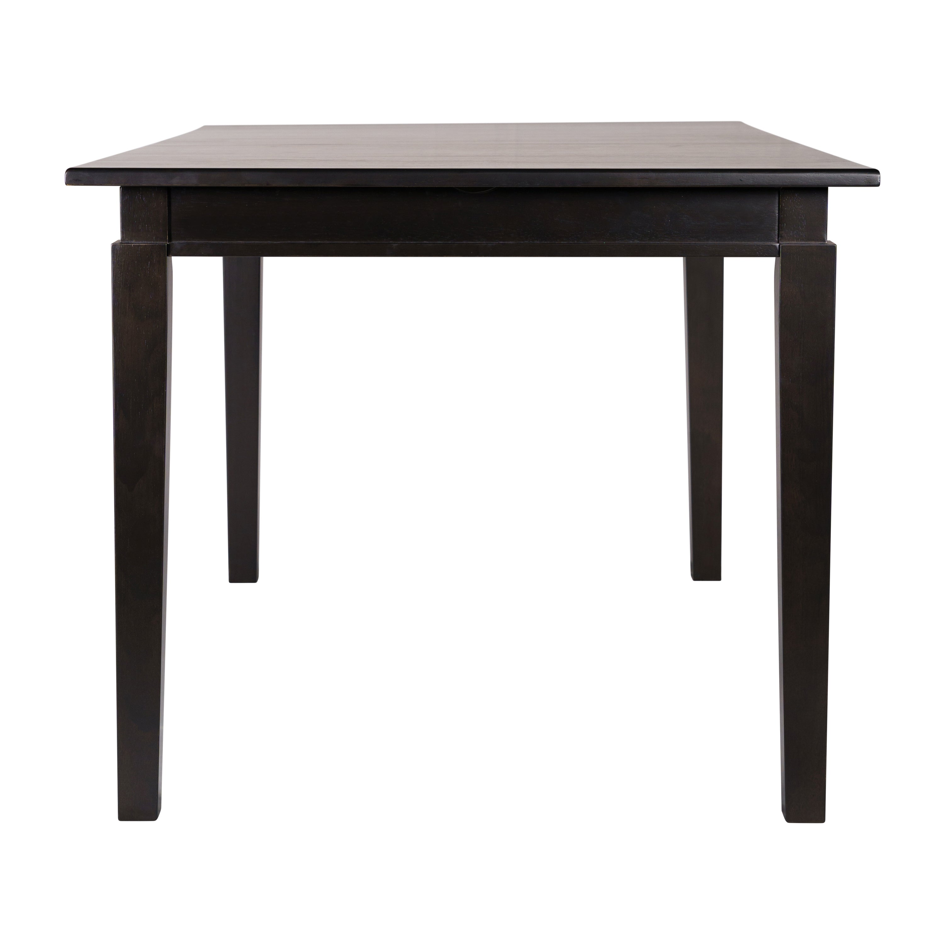 Henry 72" Commercial Grade Solid Wood Rectangular Dining Table with Hideaway 12 Inch Extension Panel and Seating for 6-8 Adults in Matte Black