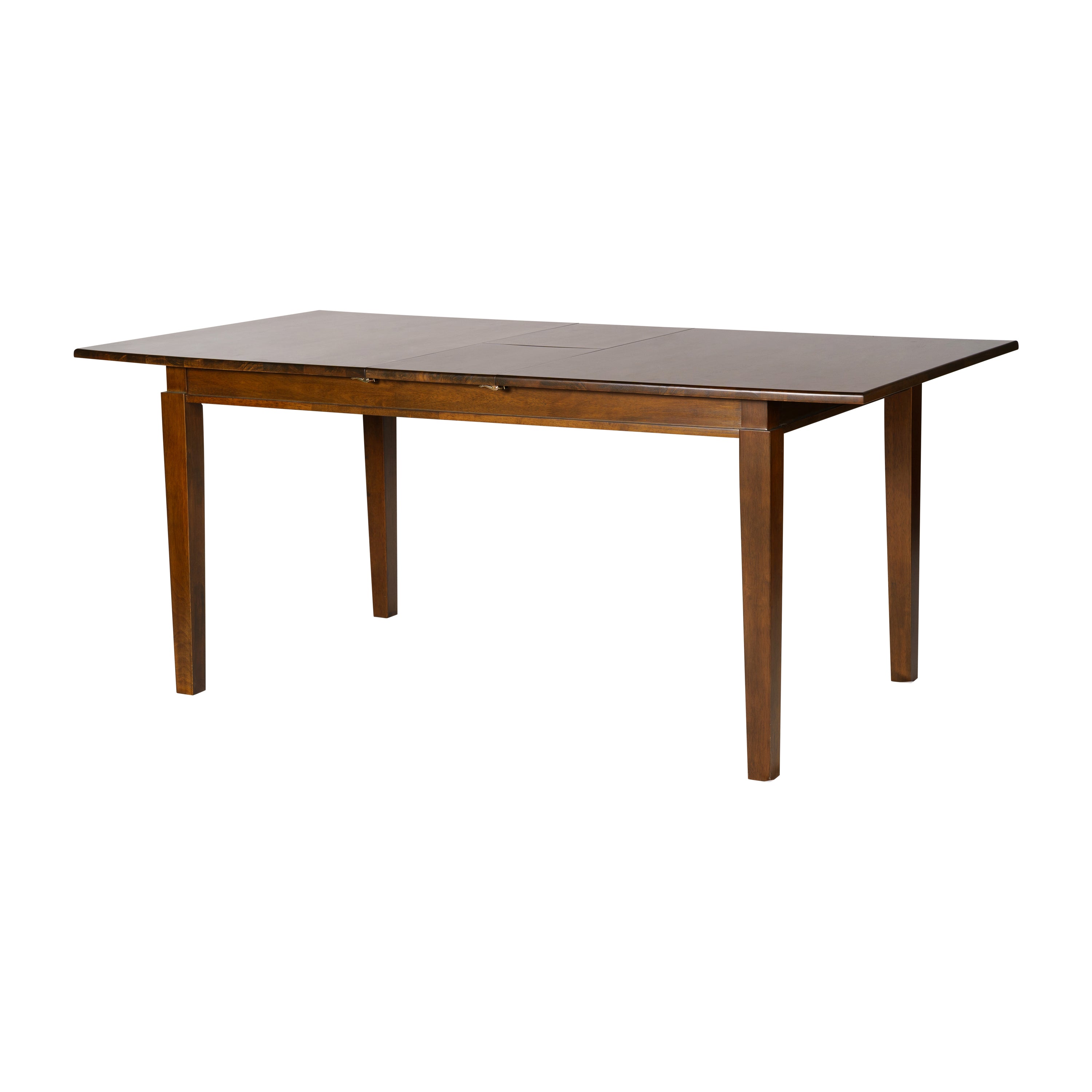 Henry 72" Commercial Grade Solid Wood Rectangular Dining Table with Hideaway 12 Inch Extension Panel and Seating for 6-8 Adults in Matte Brown