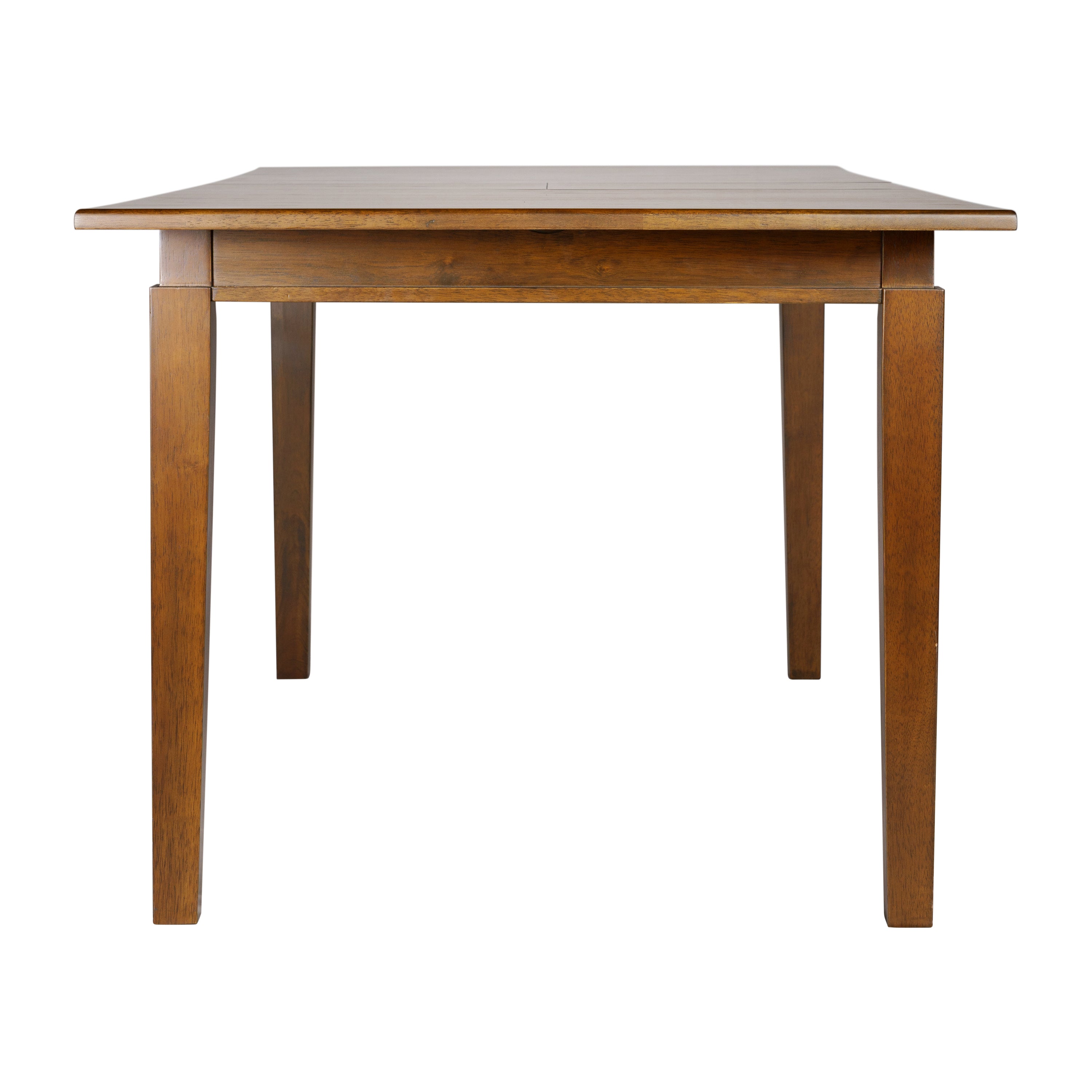 Henry 72" Commercial Grade Solid Wood Rectangular Dining Table with Hideaway 12 Inch Extension Panel and Seating for 6-8 Adults in Matte Brown