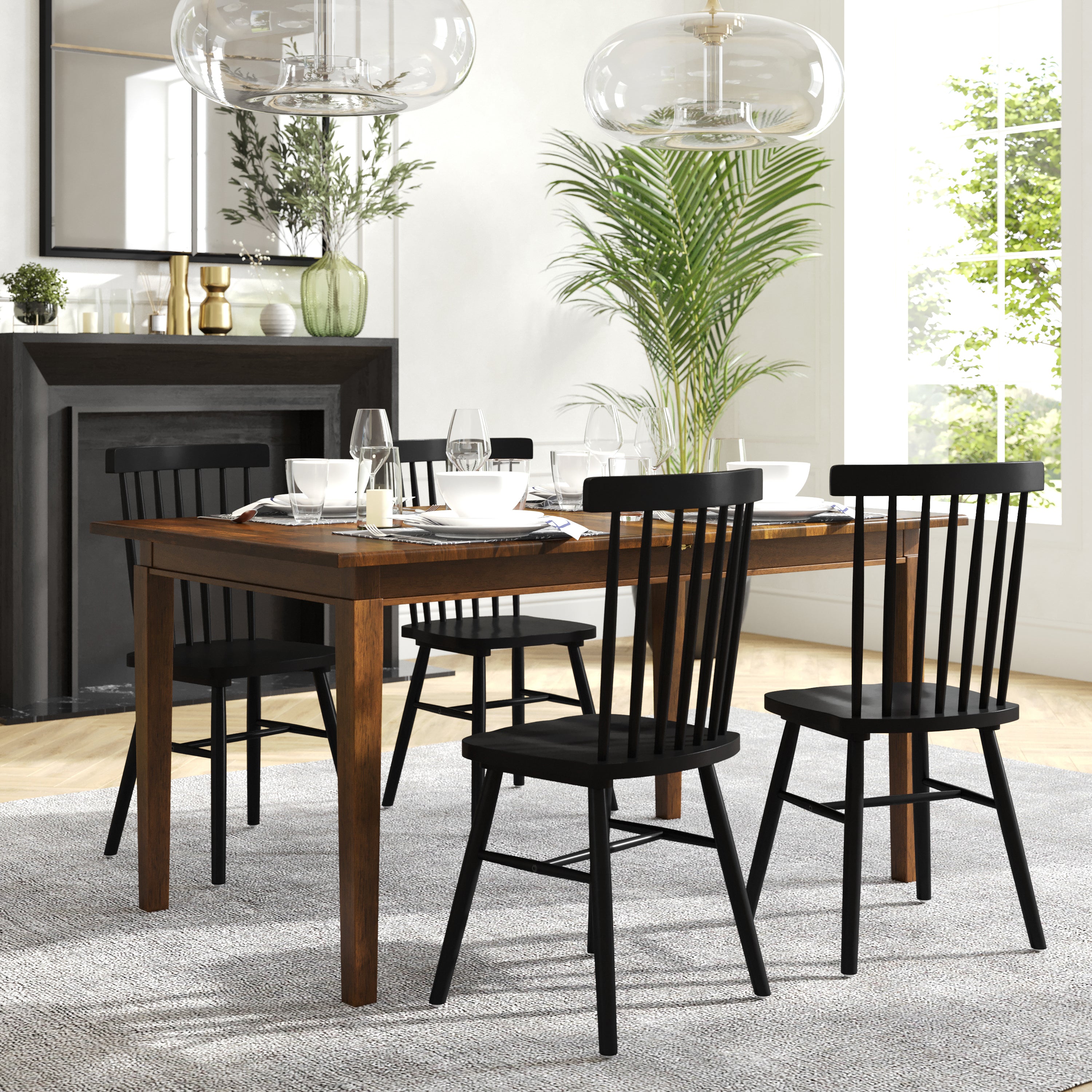 Henry 72" Commercial Grade Solid Wood Rectangular Dining Table with Hideaway 12 Inch Extension Panel and Seating for 6-8 Adults in Matte Brown