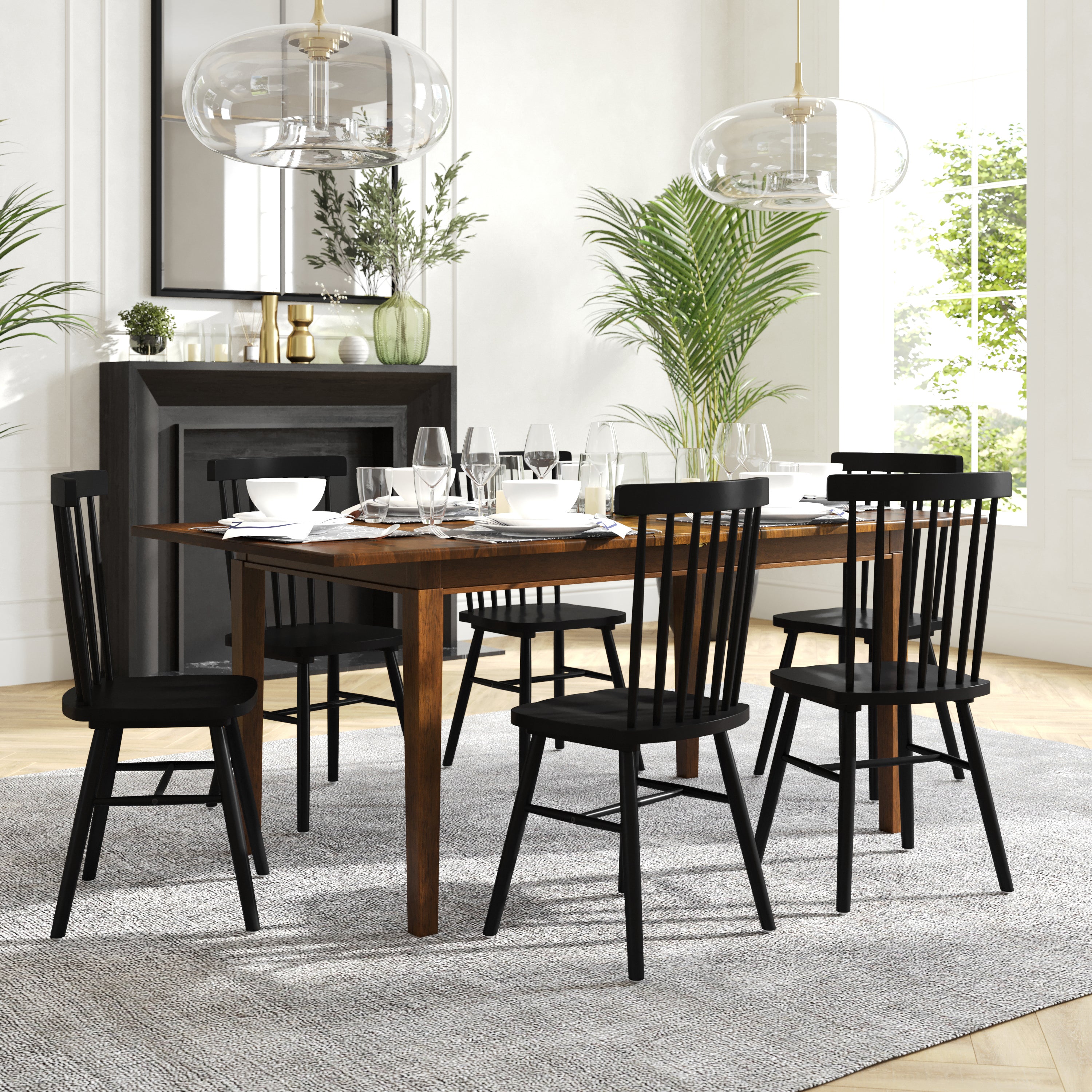 Henry 72" Commercial Grade Solid Wood Rectangular Dining Table with Hideaway 12 Inch Extension Panel and Seating for 6-8 Adults in Matte Brown
