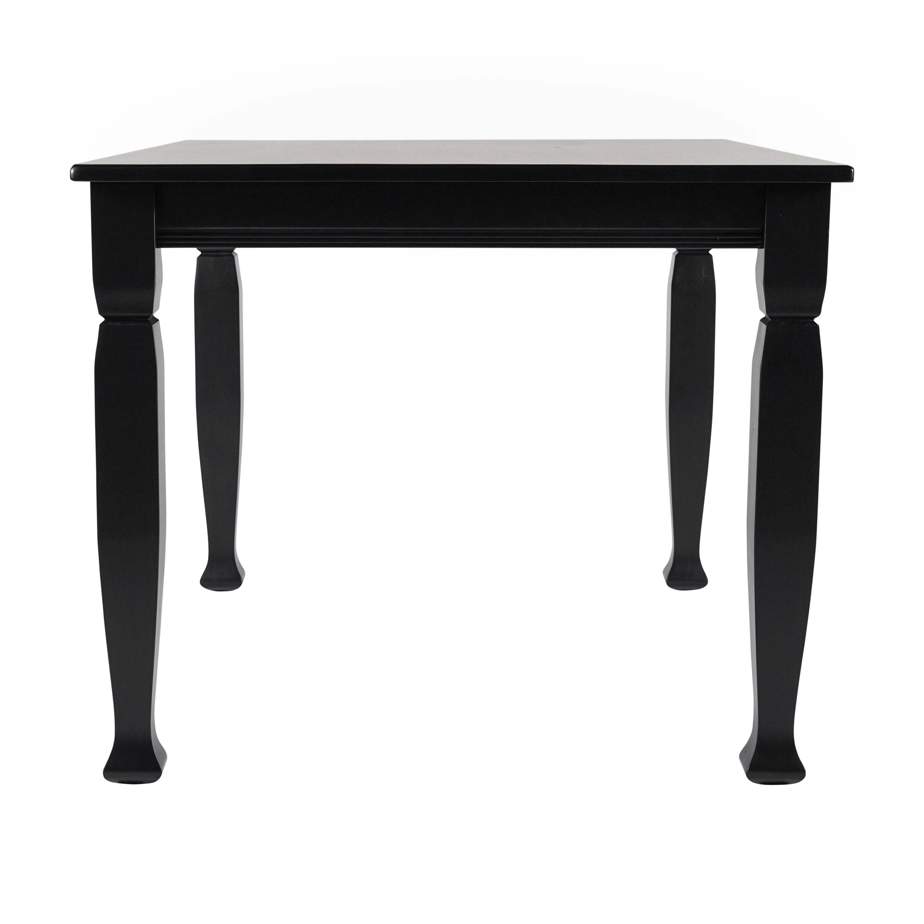 Grace 47" Solid Wood Dining Table with Turned Wooden Legs, Commercial Grade Heavy Duty Rectangle Wood Table for 4, Black Finish