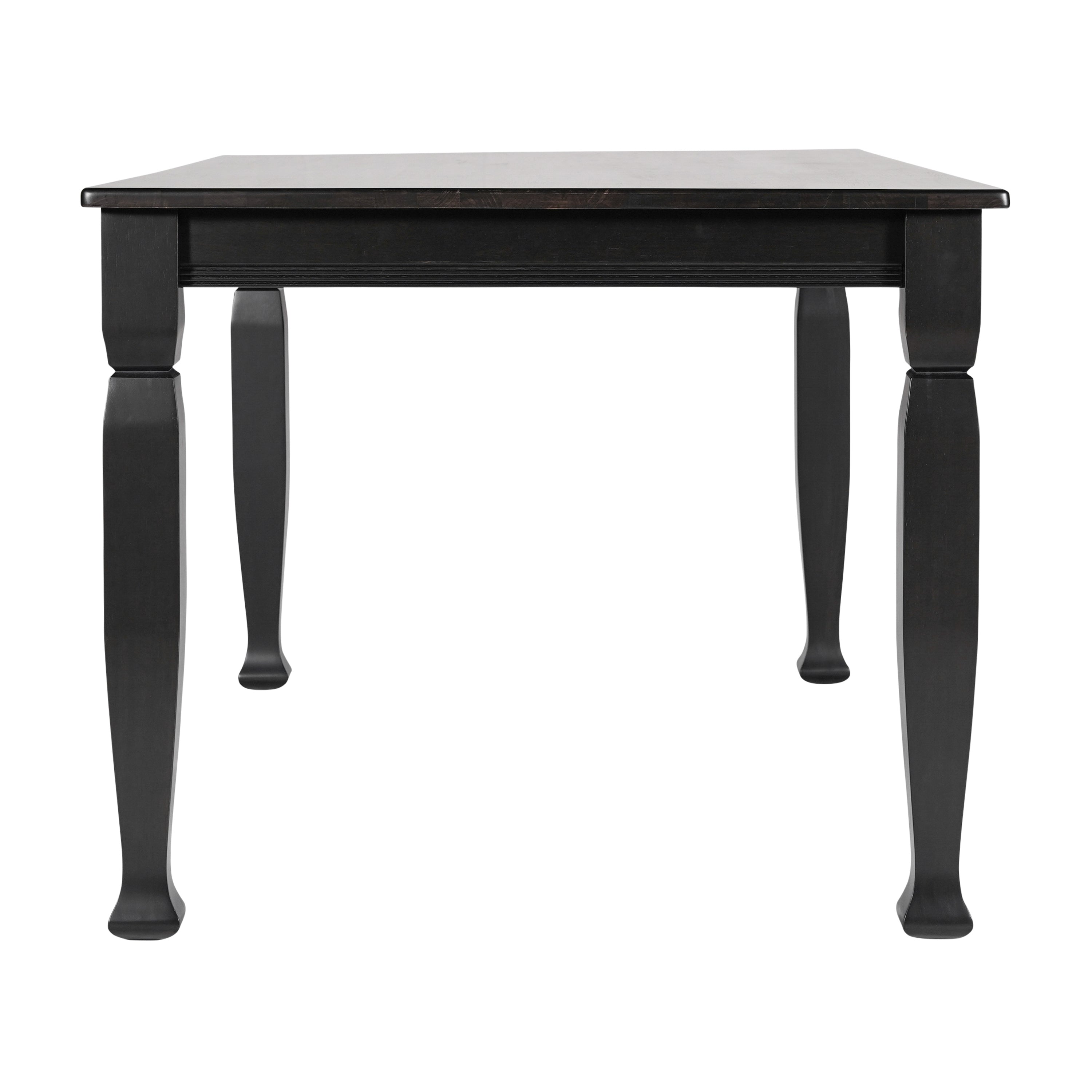Grace 60" Solid Wood Dining Table with Turned Wooden Legs, Commercial Grade Heavy Duty Rectangle Wood Table for 6, Black Finish