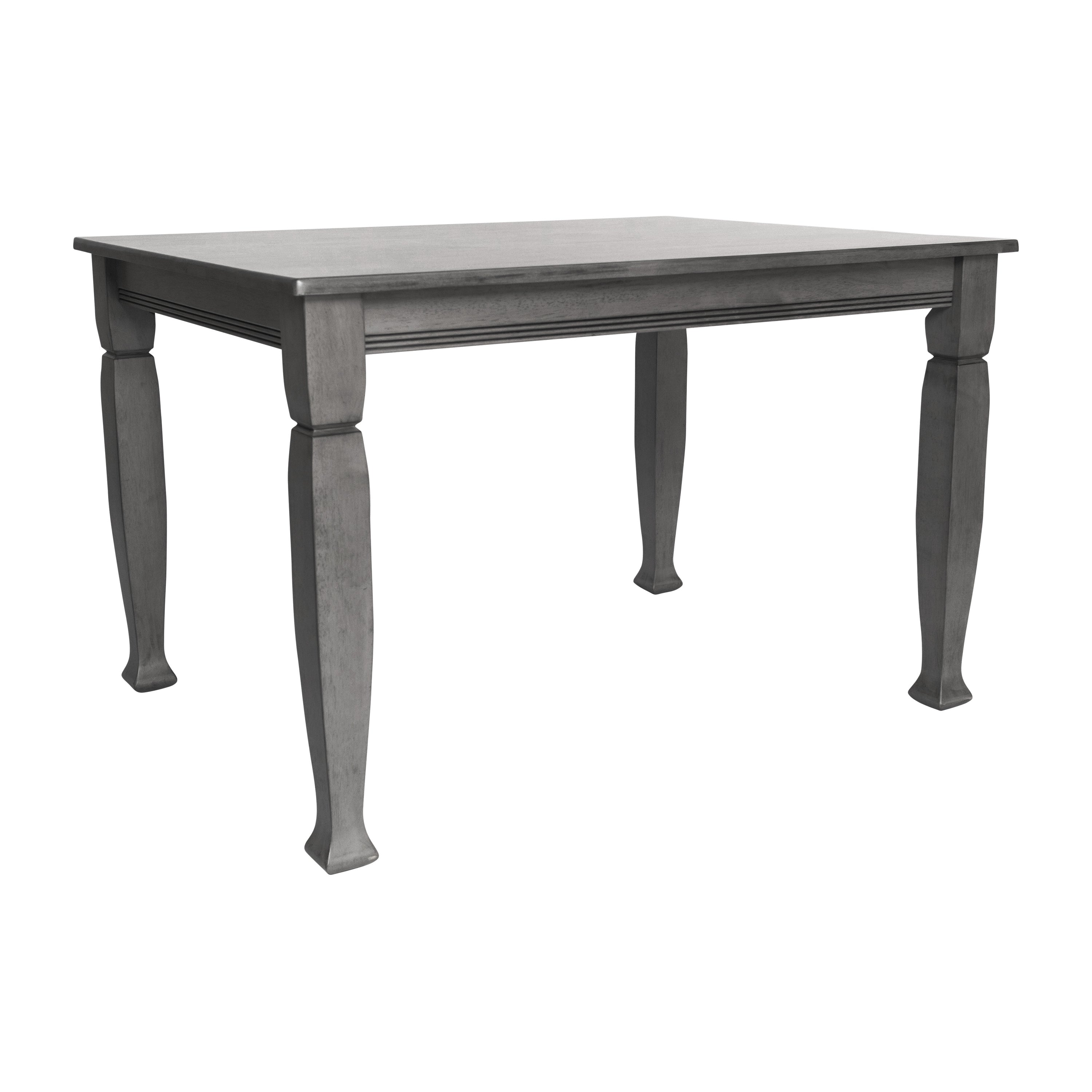 Grace 47" Solid Wood Dining Table with Turned Wooden Legs, Commercial Grade Heavy Duty Rectangle Wood Table for 4, Antique Gray Finish