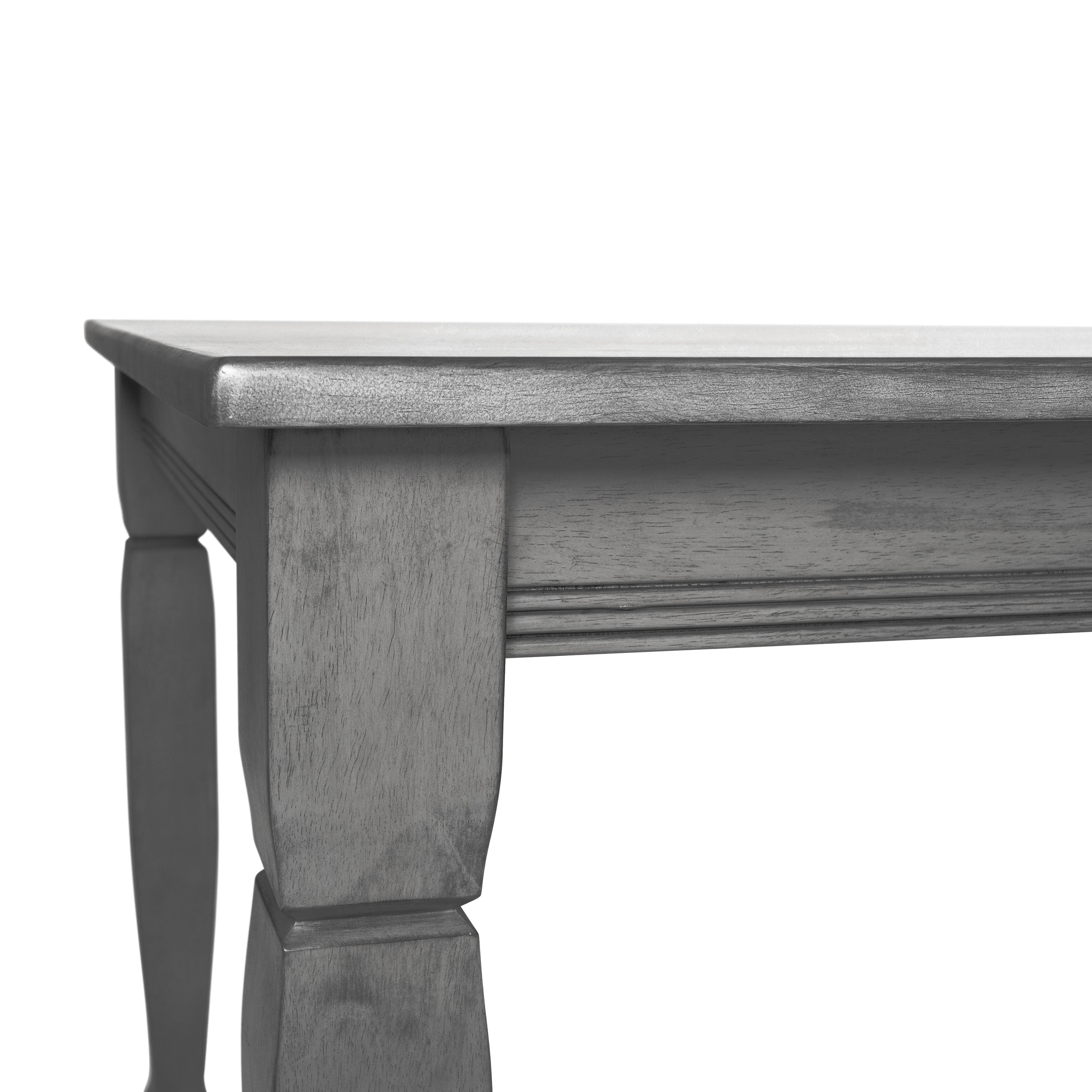 Grace 47" Solid Wood Dining Table with Turned Wooden Legs, Commercial Grade Heavy Duty Rectangle Wood Table for 4, Antique Gray Finish