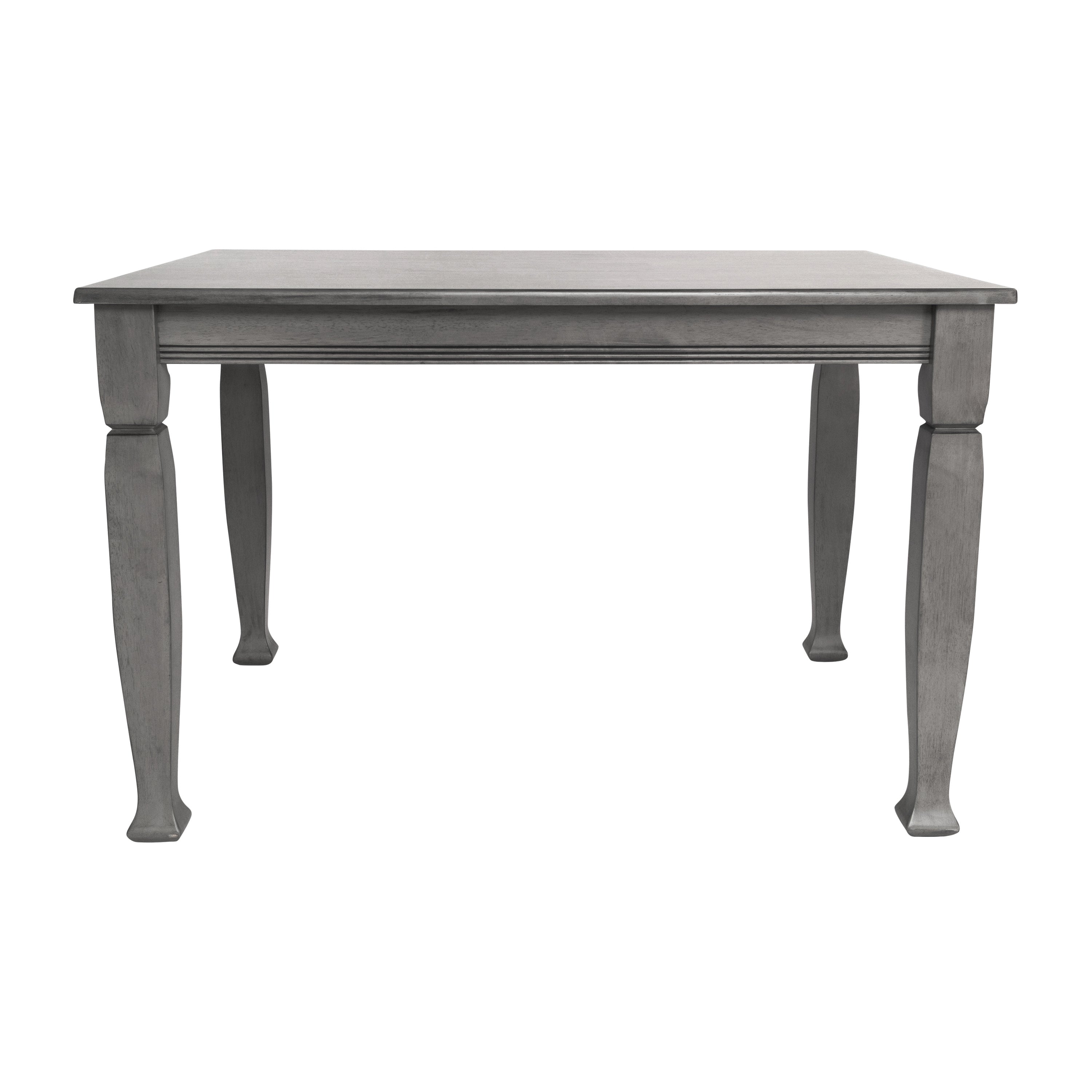 Grace 47" Solid Wood Dining Table with Turned Wooden Legs, Commercial Grade Heavy Duty Rectangle Wood Table for 4, Antique Gray Finish