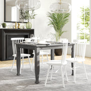 Grace 47" Solid Wood Dining Table with Turned Wooden Legs, Commercial Grade Heavy Duty Rectangle Wood Table for 4, Antique Gray Finish