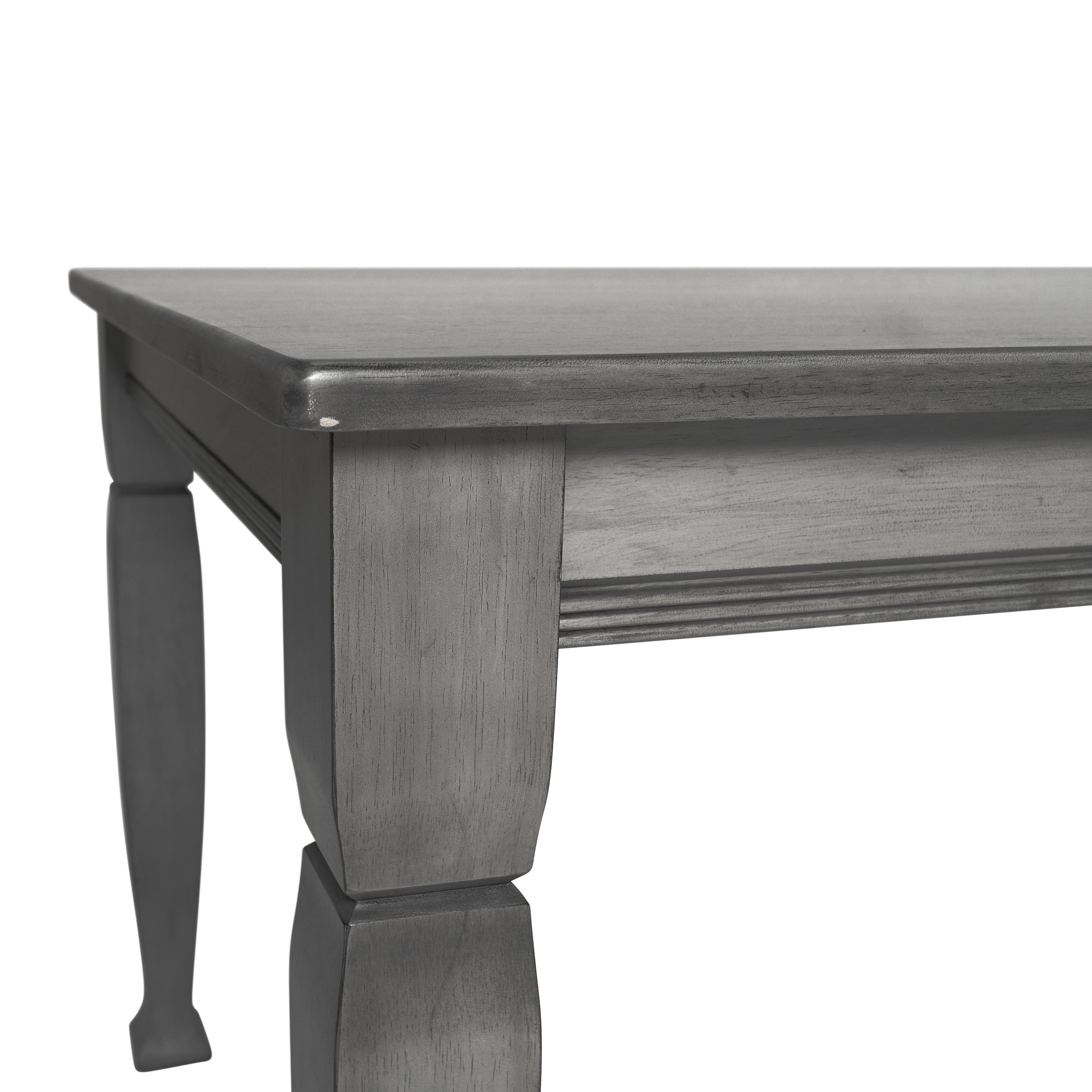 Grace 60" Solid Wood Dining Table with Turned Wooden Legs, Commercial Grade Heavy Duty Rectangle Wood Table for 6, Antique Gray Finish