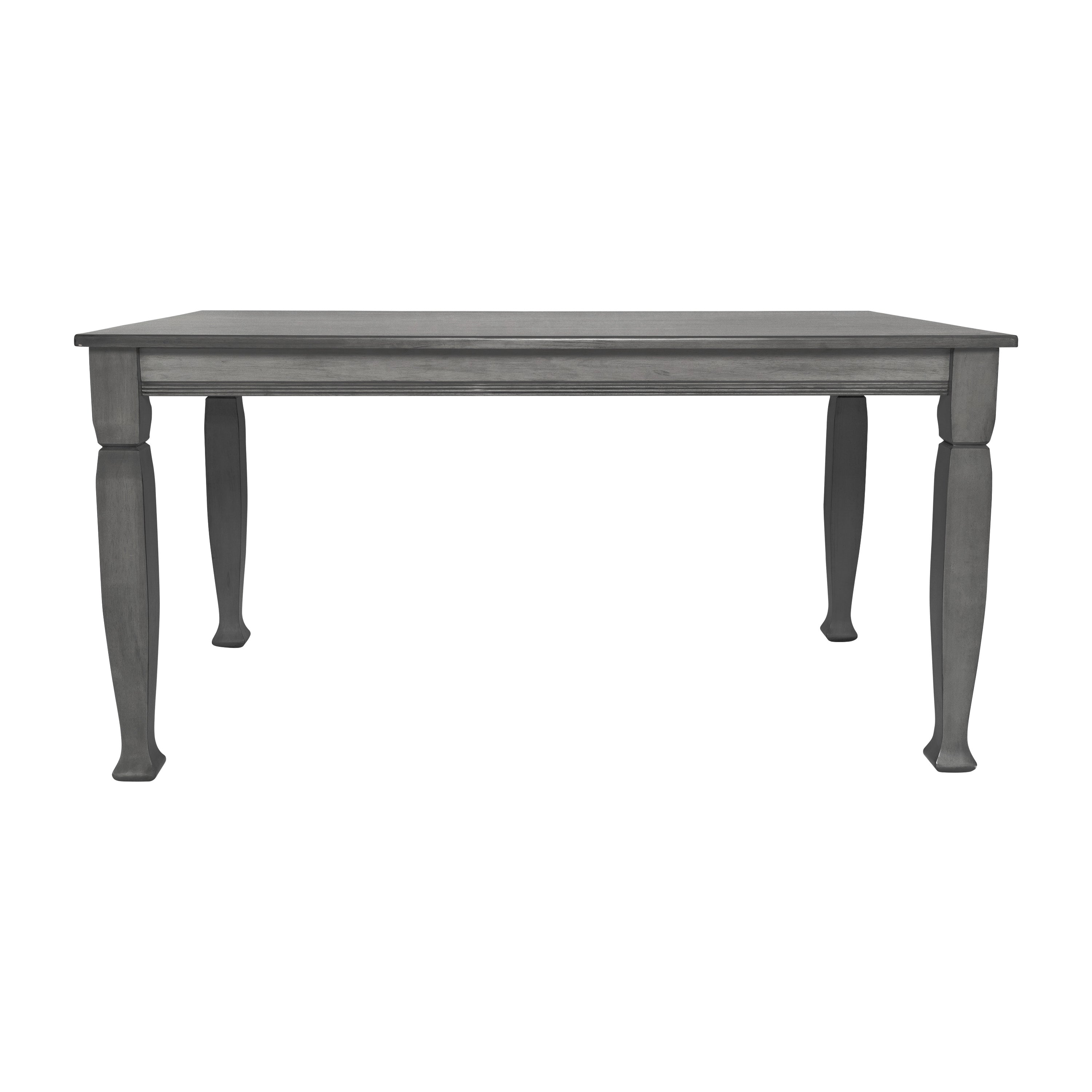 Grace 60" Solid Wood Dining Table with Turned Wooden Legs, Commercial Grade Heavy Duty Rectangle Wood Table for 6, Antique Gray Finish