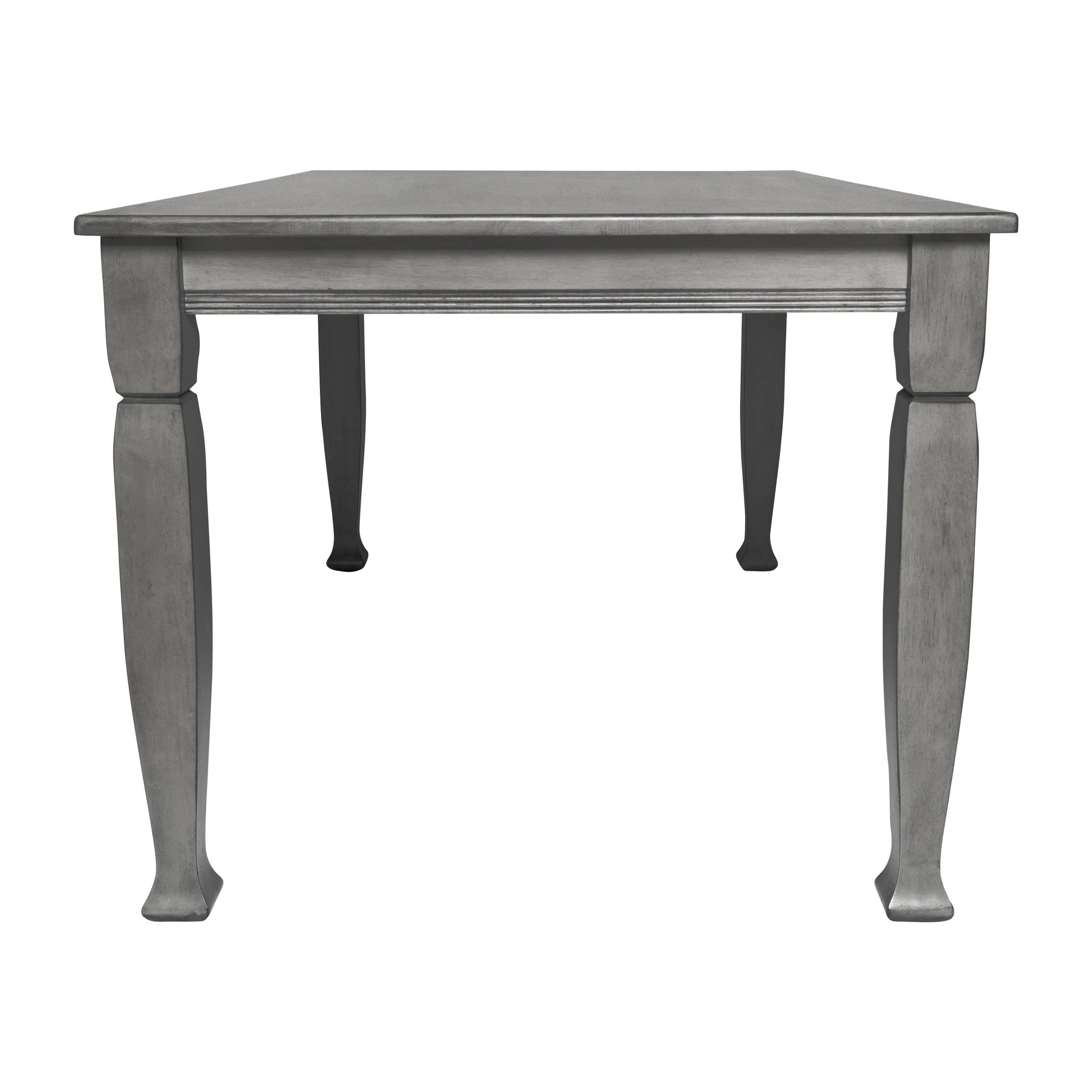Grace 60" Solid Wood Dining Table with Turned Wooden Legs, Commercial Grade Heavy Duty Rectangle Wood Table for 6, Antique Gray Finish