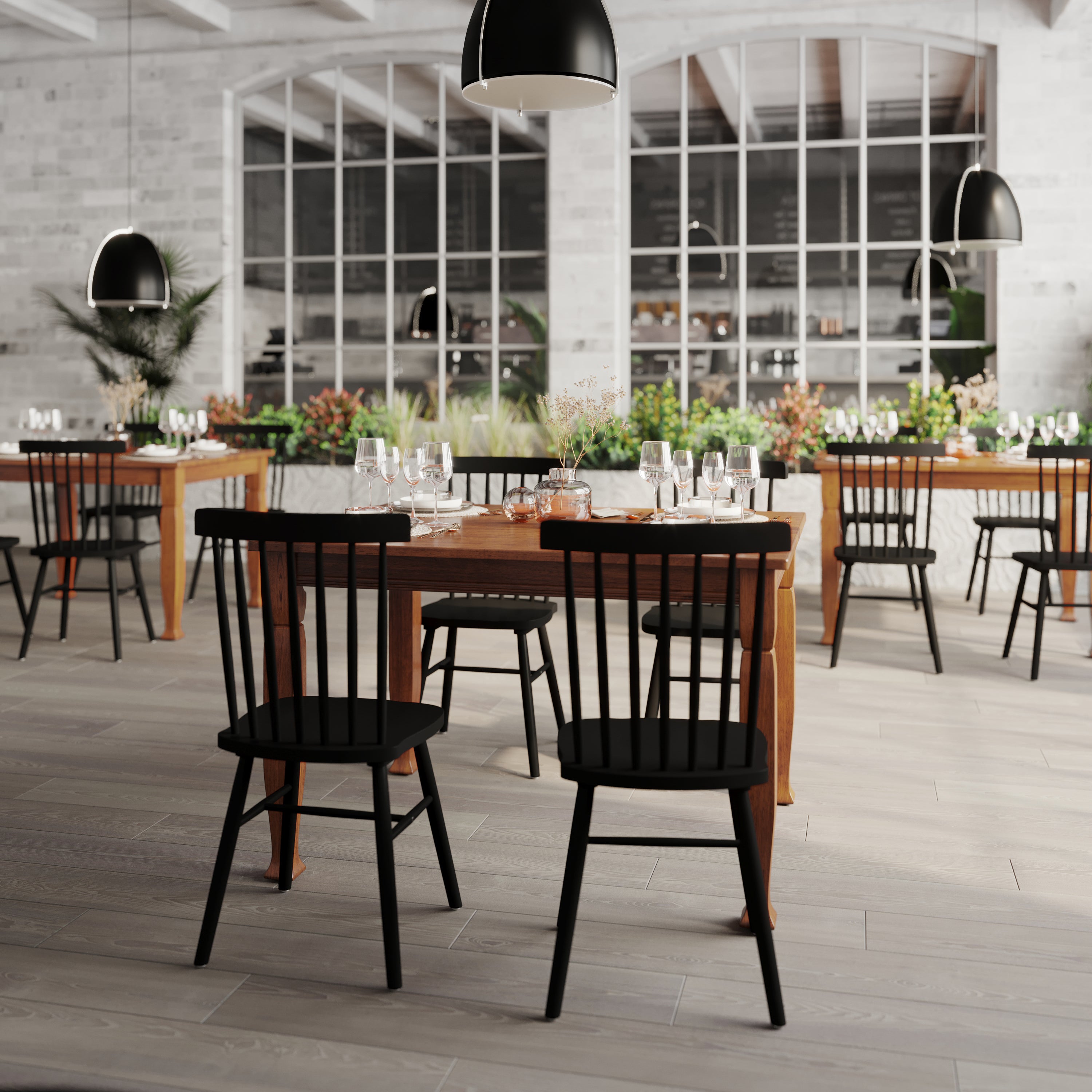 Grace 47" Solid Wood Dining Table with Turned Wooden Legs, Commercial Grade Heavy Duty Rectangle Wood Table for 4, Walnut Matte Finish