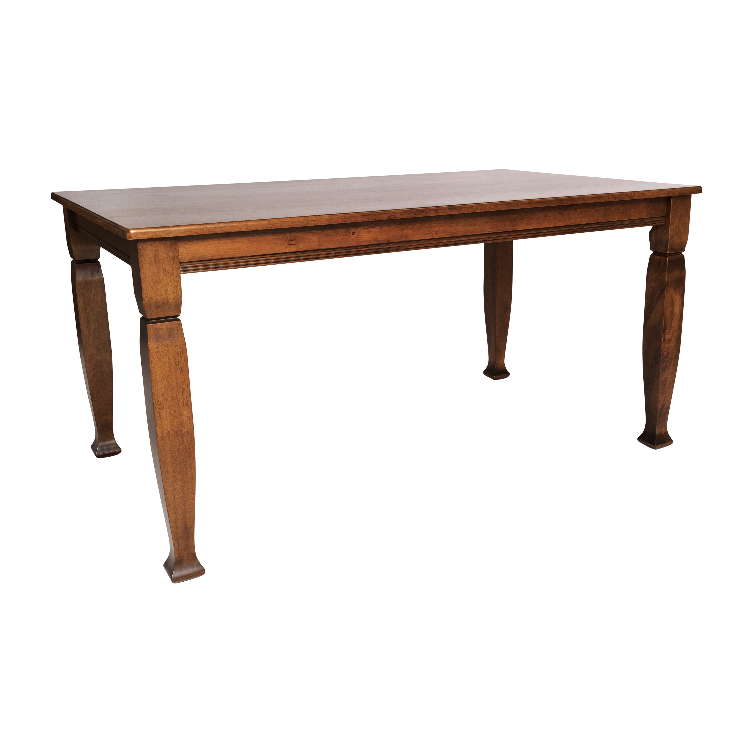 Grace 60" Solid Wood Dining Table with Turned Wooden Legs, Commercial Grade Heavy Duty Rectangle Wood Table for 6, Walnut Matte Finish