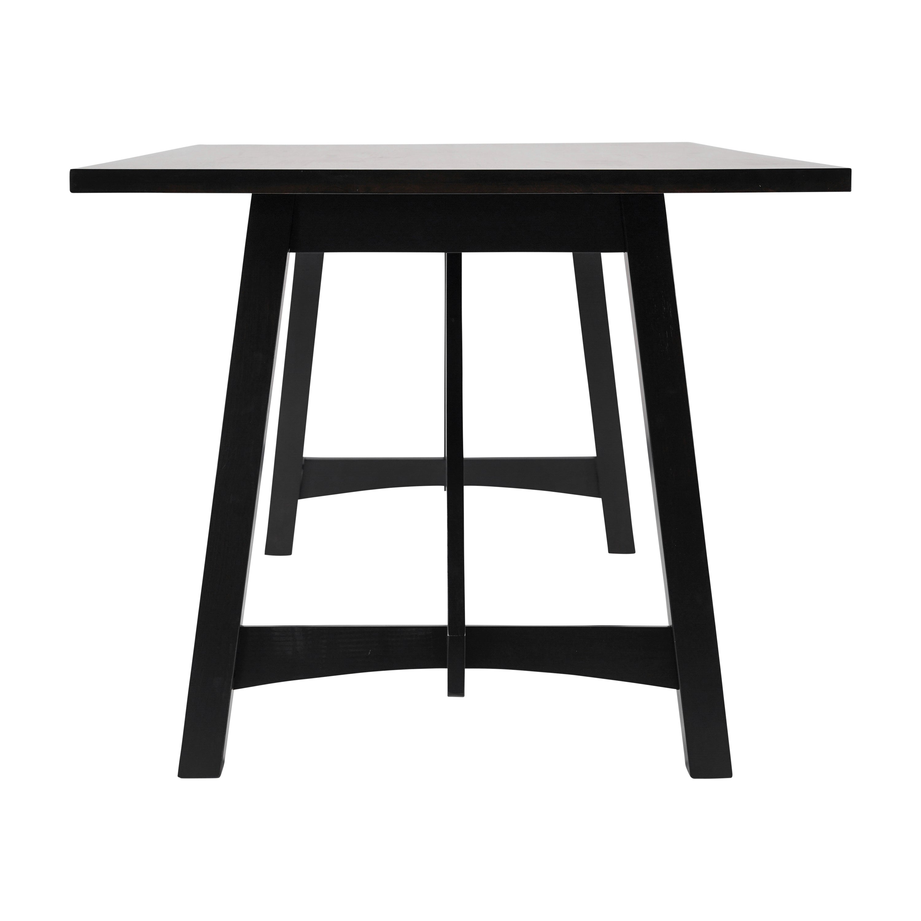 Everly 60" Solid Wood Trestle Base Dining Table, Farmhouse Style Commercial Grade Table with Seating for 6, Black Finish