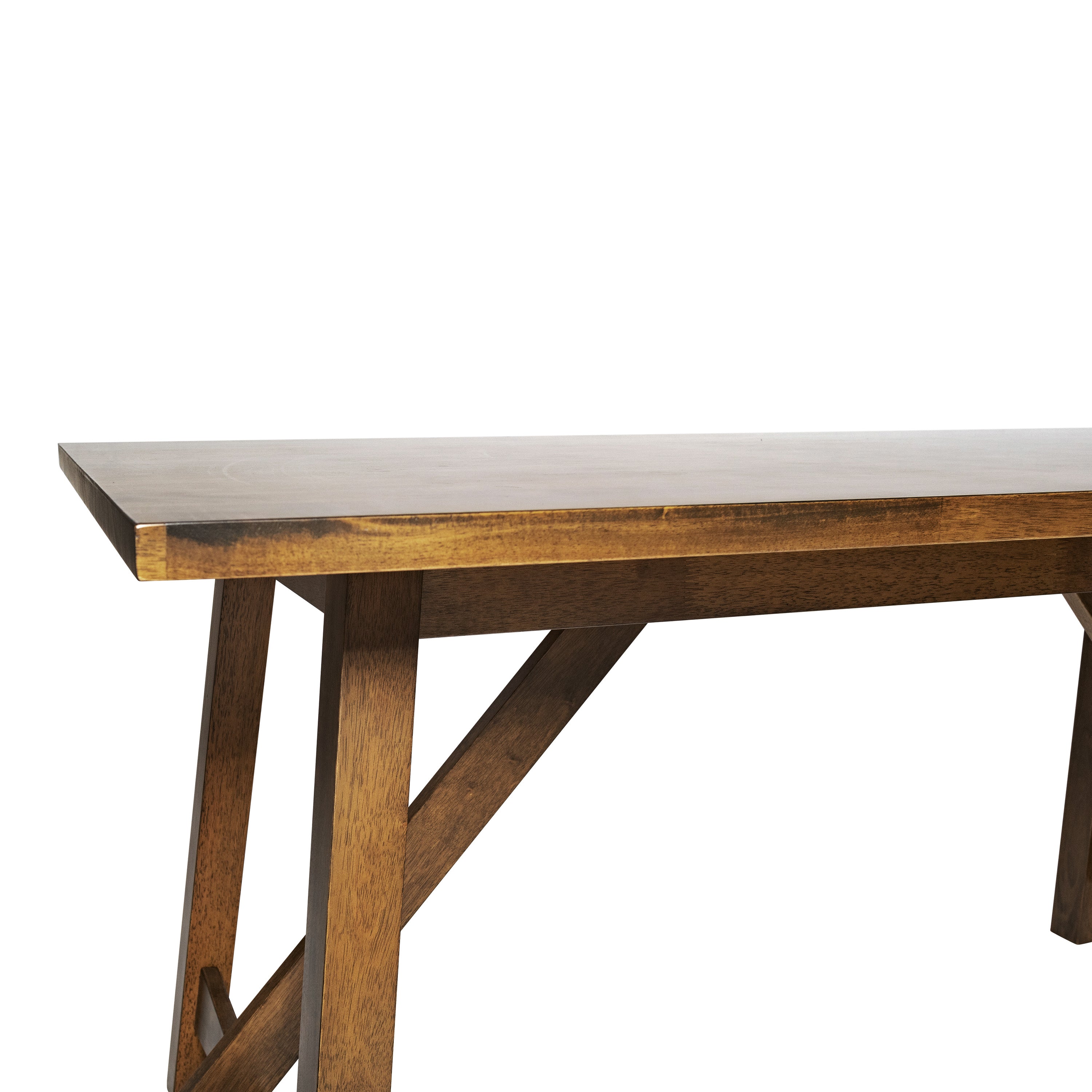 Everly 60" Solid Wood Trestle Base Dining Table, Farmhouse Style Commercial Grade Table with Seating for 6, Light Cappuccino Finish