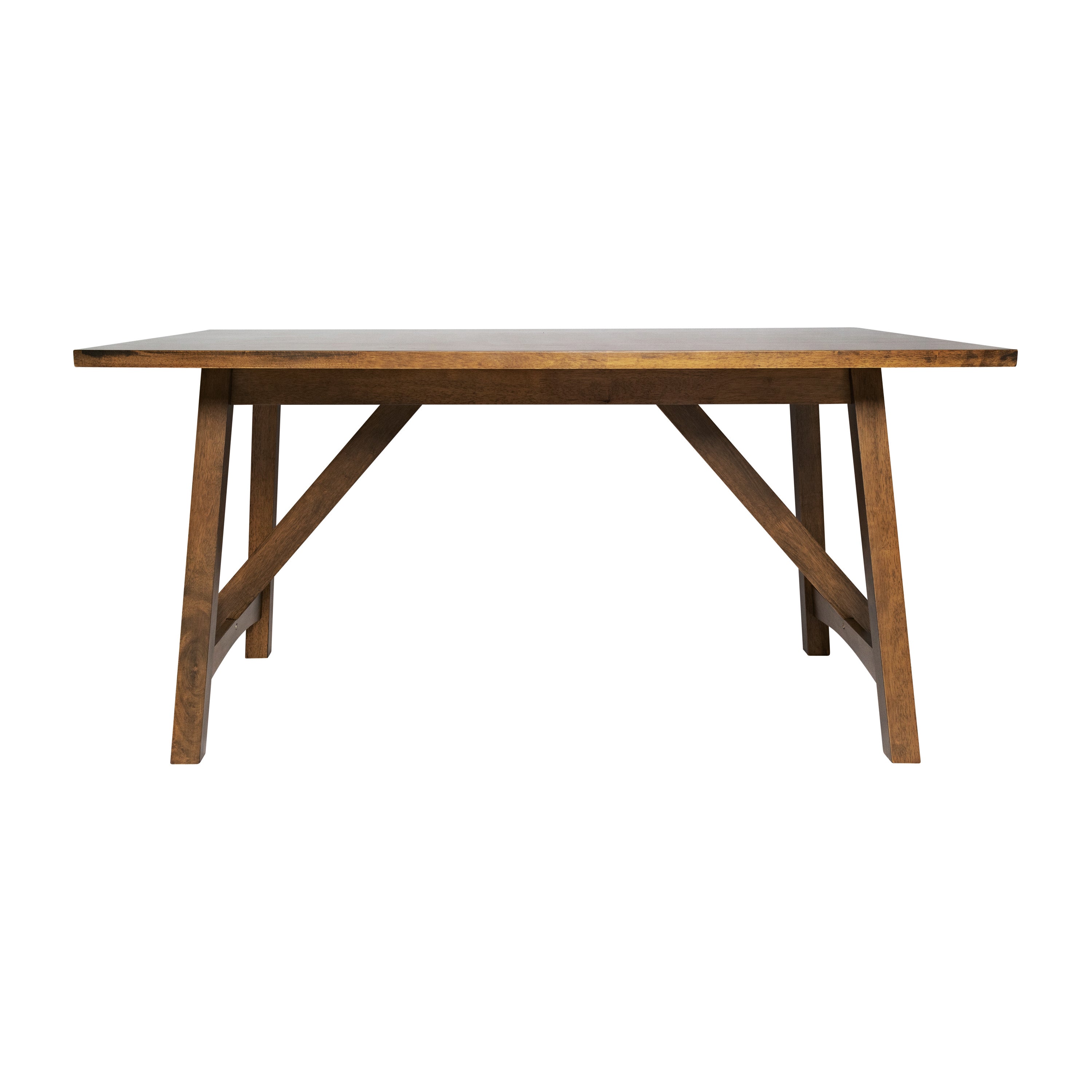 Everly 60" Solid Wood Trestle Base Dining Table, Farmhouse Style Commercial Grade Table with Seating for 6, Light Cappuccino Finish