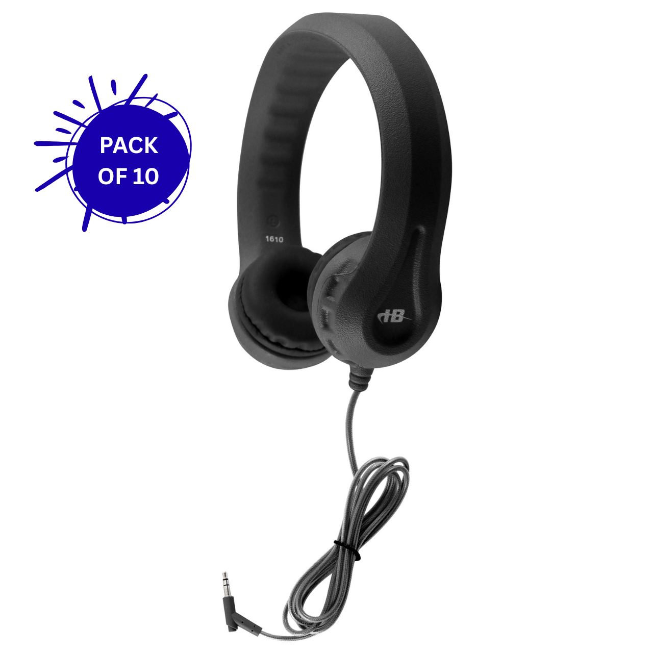 HamiltonBuhl Flex-Phones™ Foam Headphones – BLACK - 10 Pack
