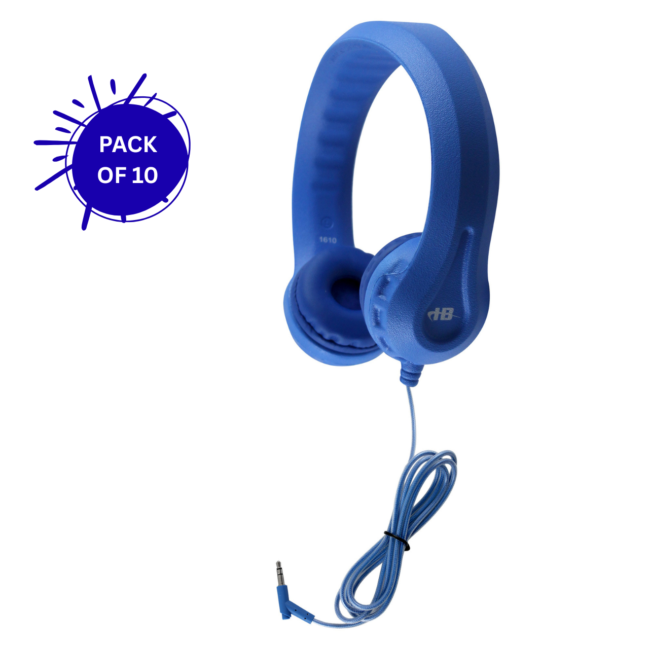 HamiltonBuhl Flex-Phones™ Foam Headphones – BLUE- 10 Pack