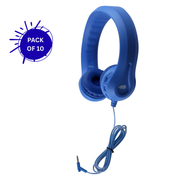 HamiltonBuhl Flex-Phones™ Foam Headphones – BLUE- 10 Pack