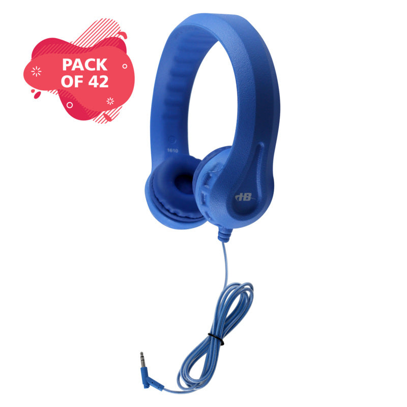 HamiltonBuhl Flex-Phones™ Foam Headphones – BLUE- 42 Pack