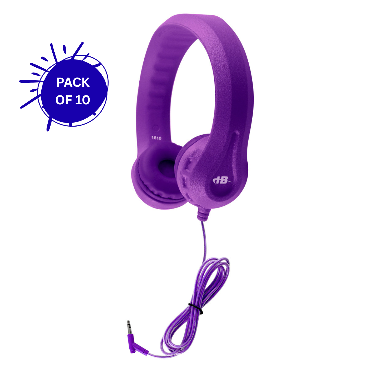HamiltonBuhl Flex-Phones™ Foam Headphones - PURPLE - 10 Pack
