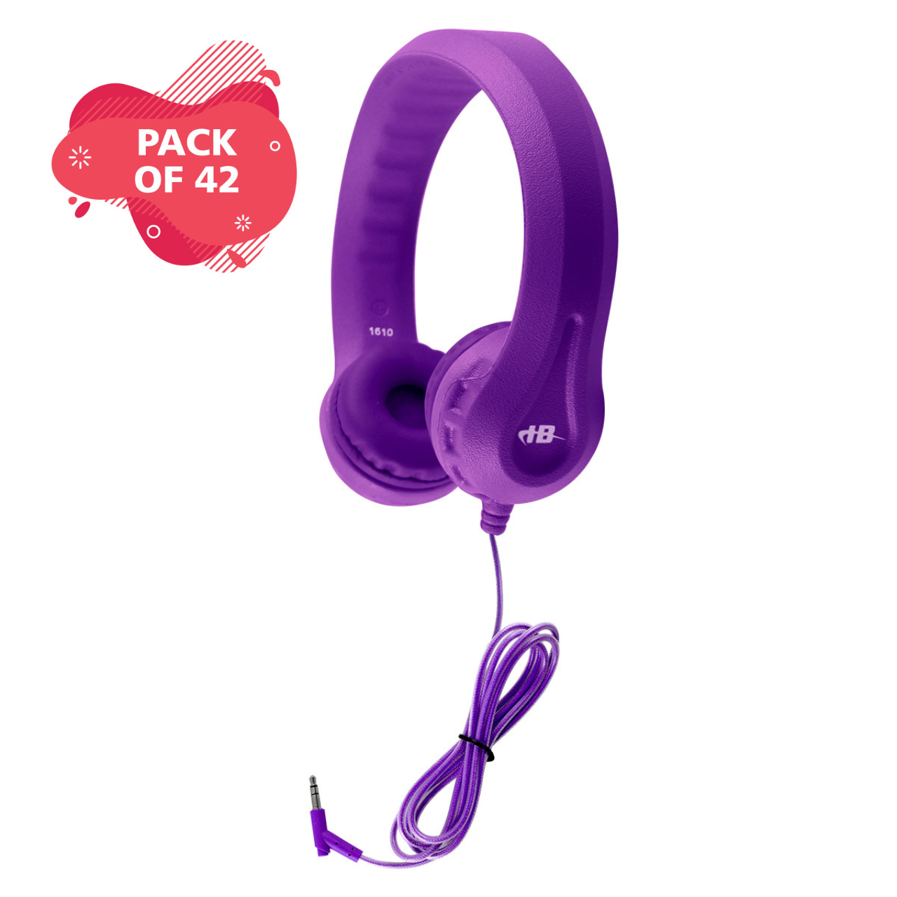 HamiltonBuhl Flex-Phones™ Foam Headphones - PURPLE - 42 Pack