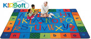 KIDSoft Alphabet Around Literacy Rug 6ft X 9ft - Rectangle - Blue