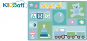 KIDSoft Baby's Basics Nursery Toddler Rug  - 4ft x 6ft - Rectangle - Blue