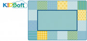 KIDSoft Pattern Blocks Rug Soft Colors - 8ft x 12ft - Rectangle - Light Blue