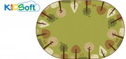 KIDSoft Tranquil Trees Decorative Rug Green - 8ft x 12ft - Oval - Green