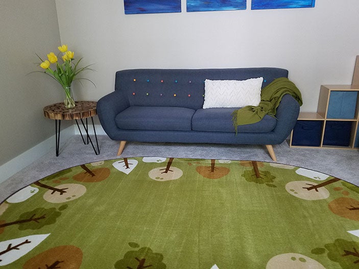 KIDSoft Tranquil Trees Decorative Rug Green  - 4ft x 6ft - Oval - Green