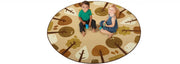 KIDSoft Tranquil Trees Decorative Rug Tan - 6ft - Round - Tan