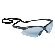Safety Glasses,Wraparound,Black Frame,Light Blue Hardcoated Lens,EA