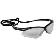 Safety Glasses,Wraparound,Black Frame,Clear Mirror Lens,EA