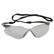 Safety Glasses,Frameless,Black Frame,Clear Mirror Lens,EA
