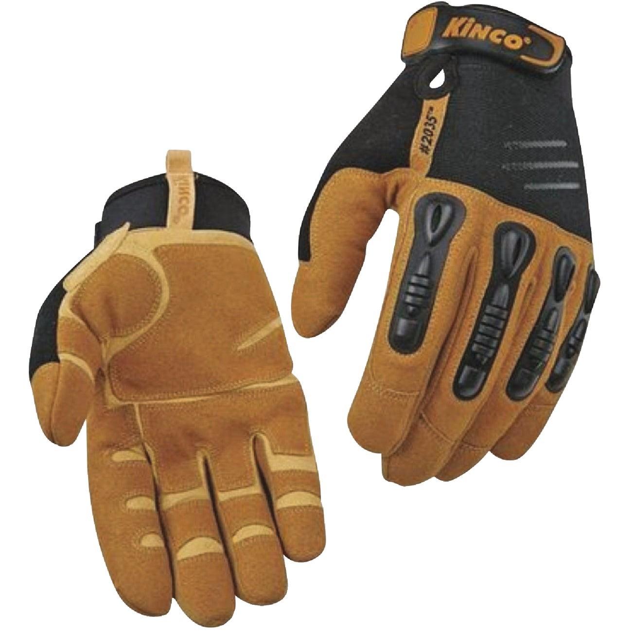 KincoPro Foreman Men's XL Black & Tan Suede Synthetic Leather Work Glove