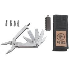 Klein TripSaver  Multi-Tool, Includes: 5 Blades: Drop Point Blade 1-7/8'', Serrated, Wood Cutting, File & Stripping Notch,