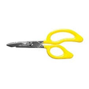 Klein Tools All-Purpose Electrician's Scissors, Serrated Blades, Notches, Material: Carbon Steel, OAL: 6.75", Plastic Dipped Handles, Applications: Cable Cutting, Stripping, Deburring