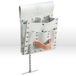 Tool Pouch, Leather, 7-Pockets, Tape Thong, Tunnel Loop