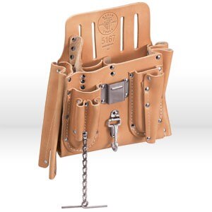 Tool Pouch, Leather, 11-Pockets, Tape Thong, Knife Snap