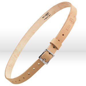 Tool Belt, Tool Belt, SINGLE TONGUE CLASP; 33" MINIMUM SIZE; 45" MAXIMUM SIZE; 1 INCH WIDTH; LEATHER MATERIAL; ITEMS/FEATURES DESIGNED TO CARRY LIGHTWEIGHT TOOL POUCH, Packaging Qty- sold 1 each