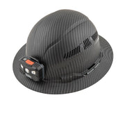 Hard Hat, Adjustable Vents, Full Brim with Headlamp
