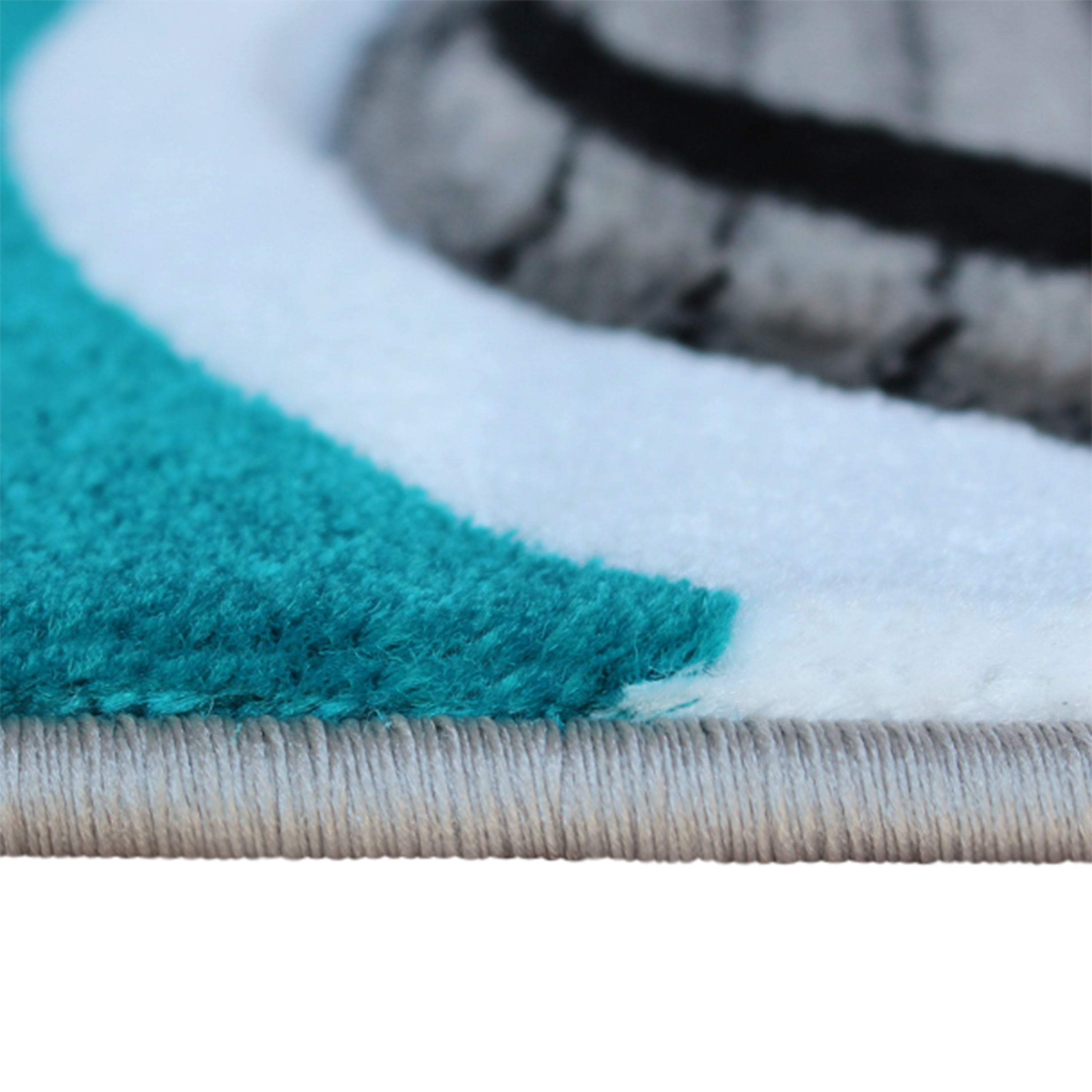 Athos Collection 2' x 3' Turquoise Abstract Area Rug - Olefin Rug with Jute Backing - Hallway, Entryway, or Bedroom