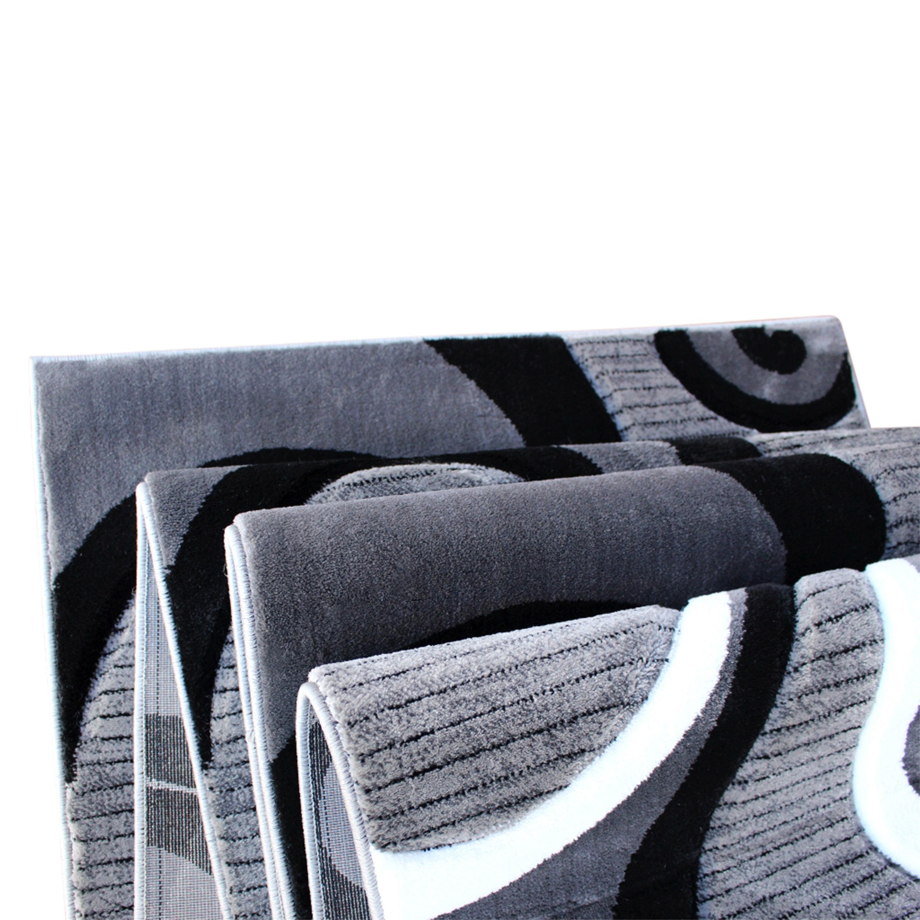 Athos Collection 3' x 10' Gray Abstract Area Rug - Olefin Rug with Jute Backing - Hallway, Entryway, or Bedroom