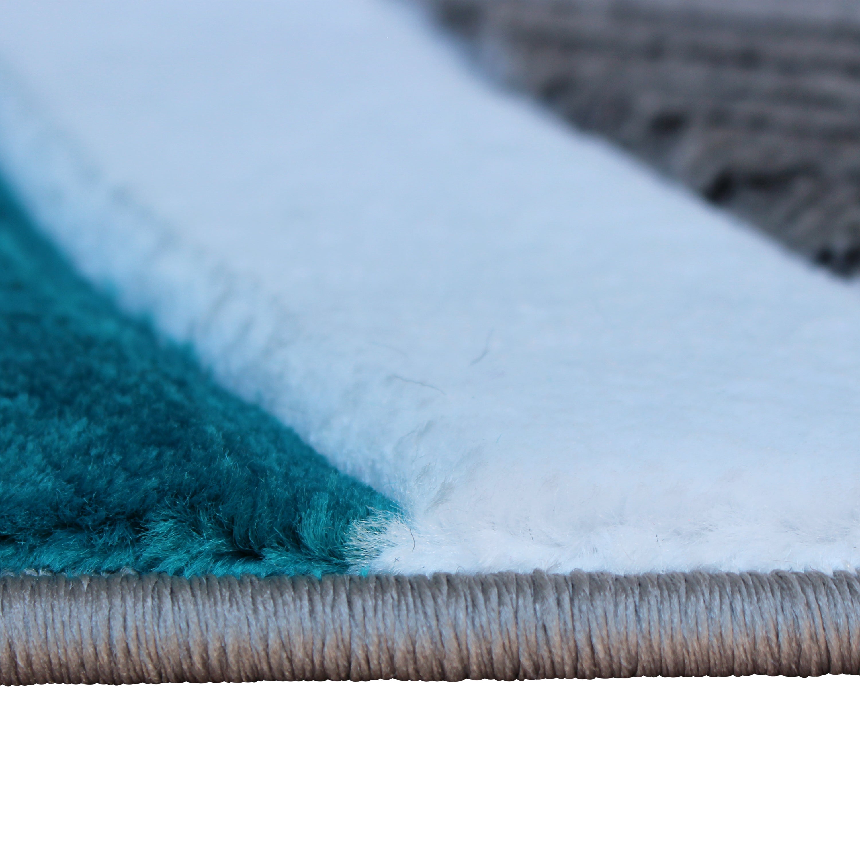Athos Collection 5' x 5' Turquoise Abstract Area Rug - Olefin Rug with Jute Backing - Hallway, Entryway, or Bedroom