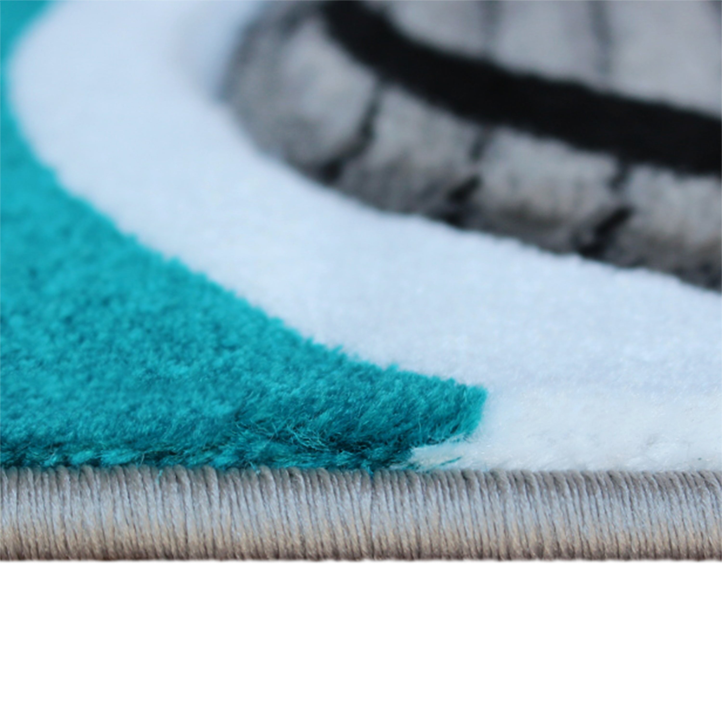 Athos Collection 5' x 7' Turquoise Abstract Area Rug - Olefin Rug with Jute Backing - Hallway, Entryway, or Bedroom