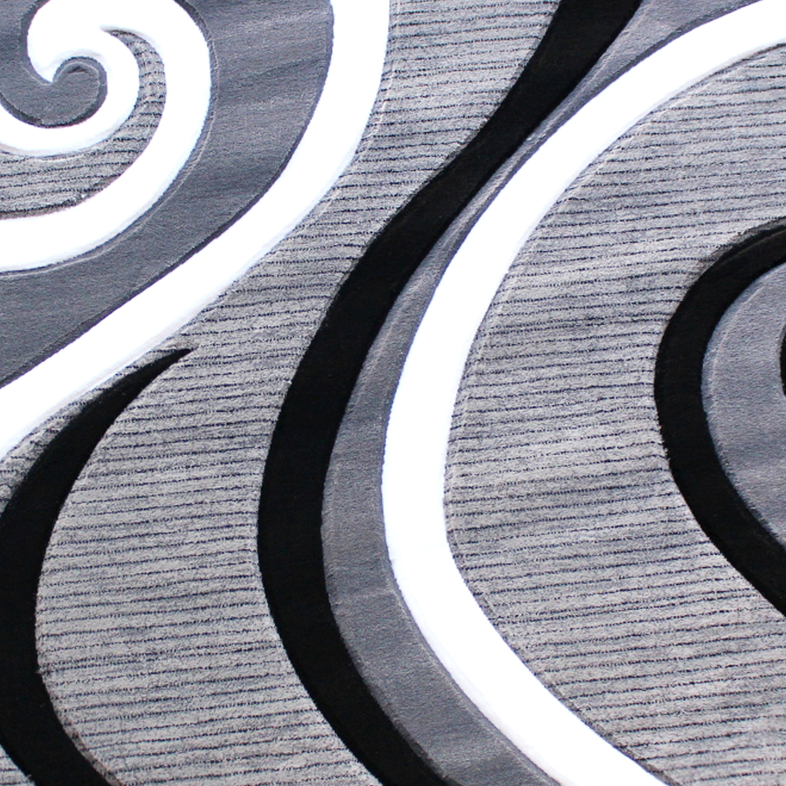 Athos Collection 8' x 8' Gray Abstract Area Rug - Olefin Rug with Jute Backing - Hallway, Entryway, or Bedroom