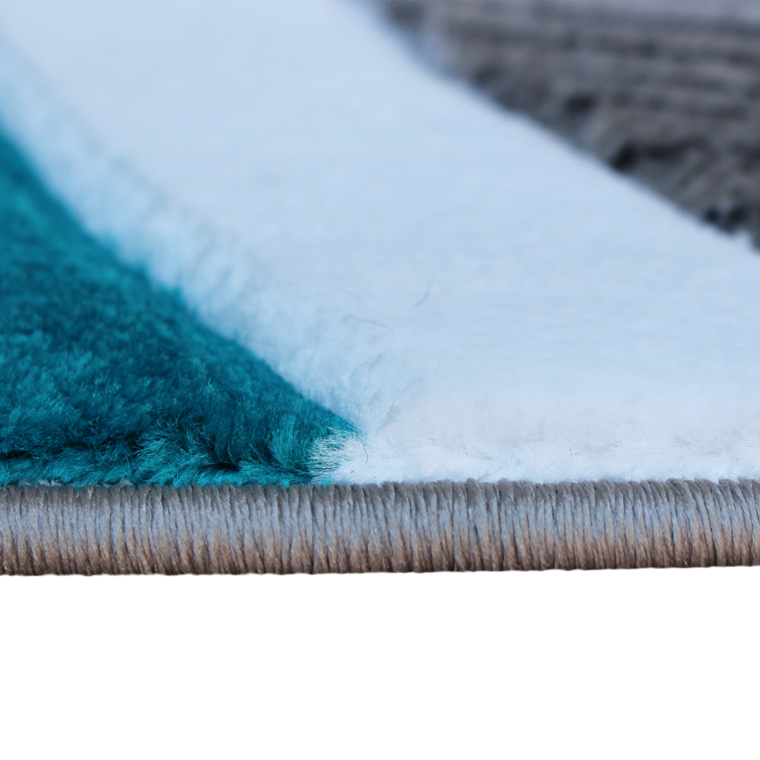 Athos Collection 8' x 8' Turquoise Abstract Area Rug - Olefin Rug with Jute Backing - Hallway, Entryway, or Bedroom