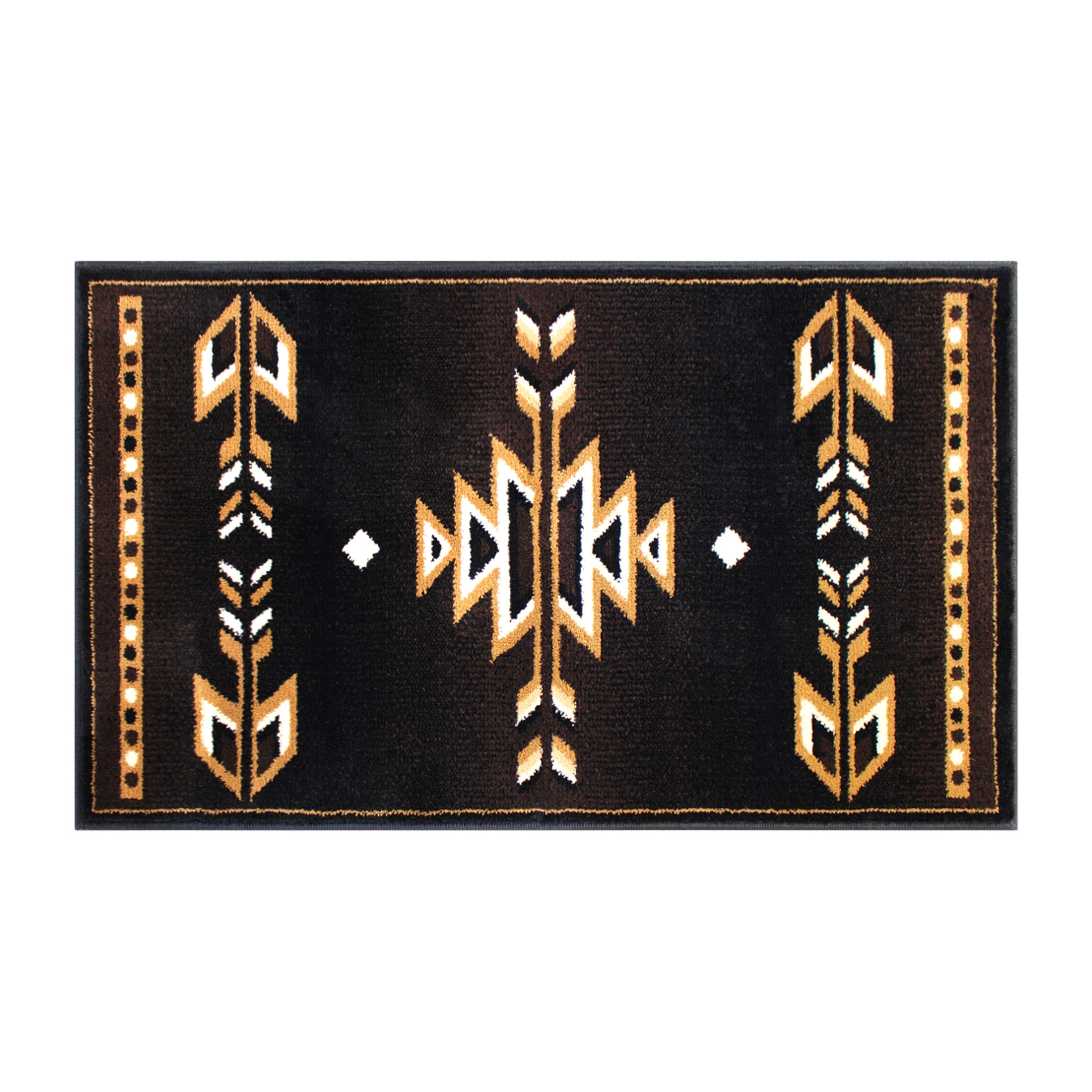 Amado Collection Southwestern 2' x 3' Brown Area Rug - Olefin Accent Rug with Jute Backing - Living Room, Bedroom, Entryway