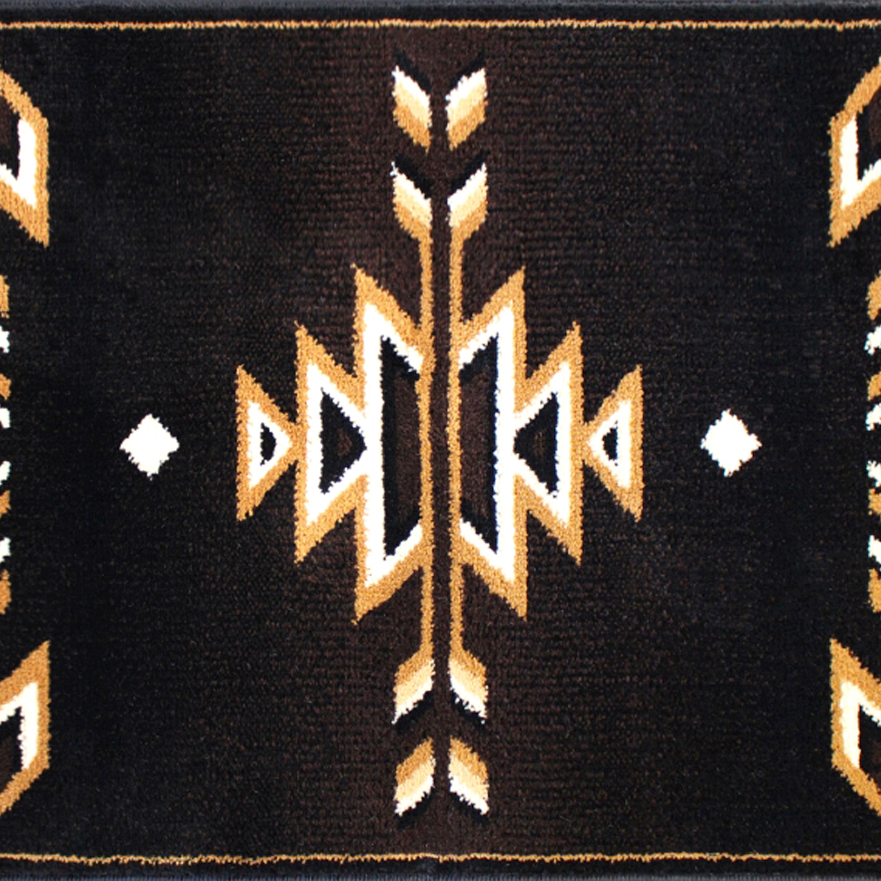 Amado Collection Southwestern 2' x 3' Brown Area Rug - Olefin Accent Rug with Jute Backing - Living Room, Bedroom, Entryway
