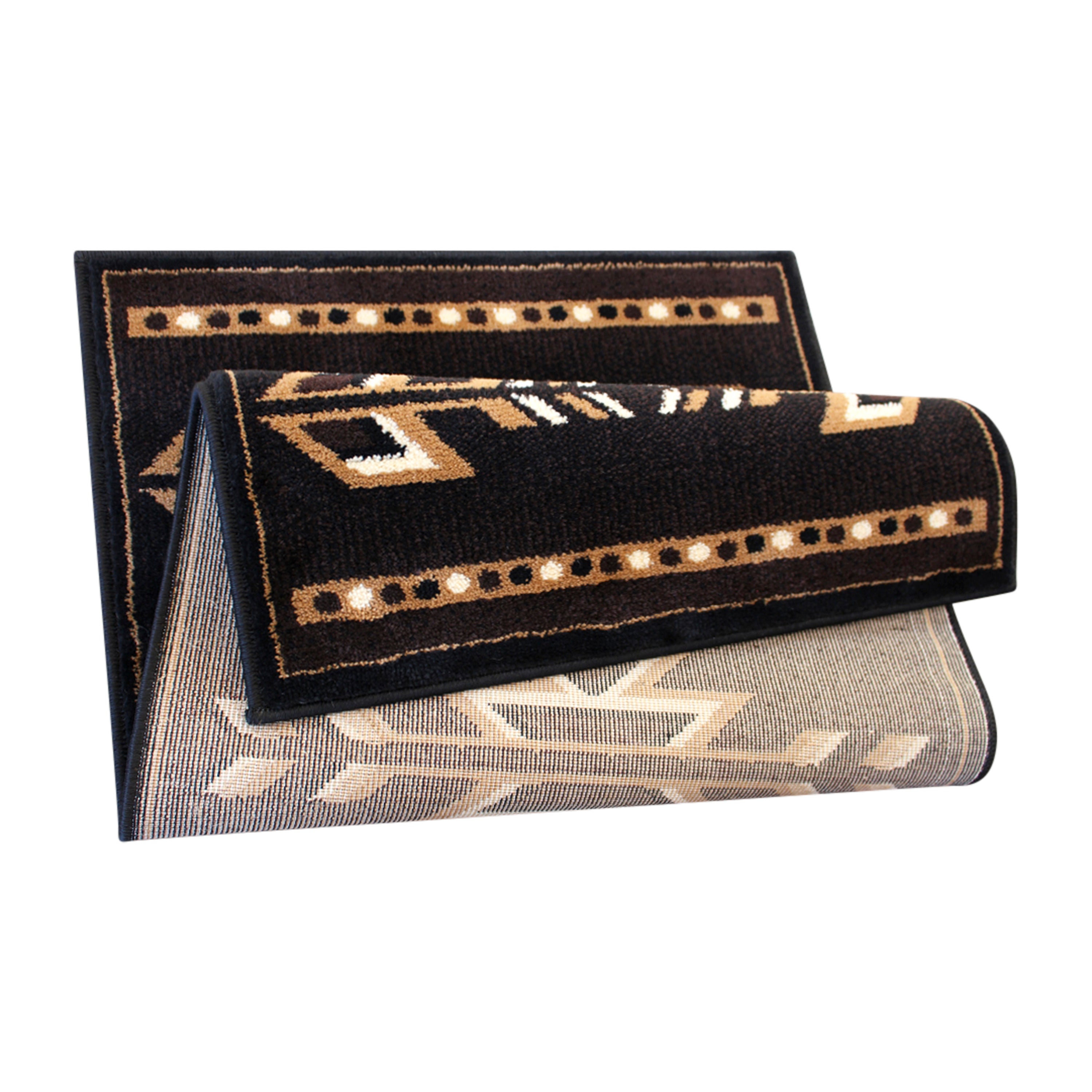 Amado Collection Southwestern 2' x 3' Brown Area Rug - Olefin Accent Rug with Jute Backing - Living Room, Bedroom, Entryway
